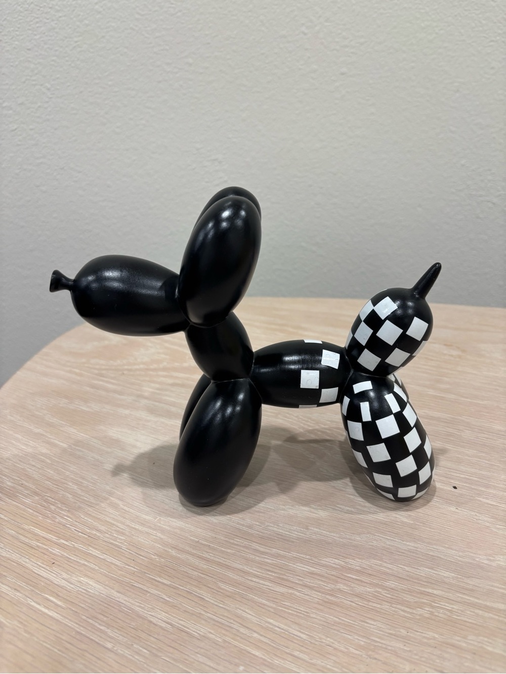 Black Checker Balloon Dog Sculpture